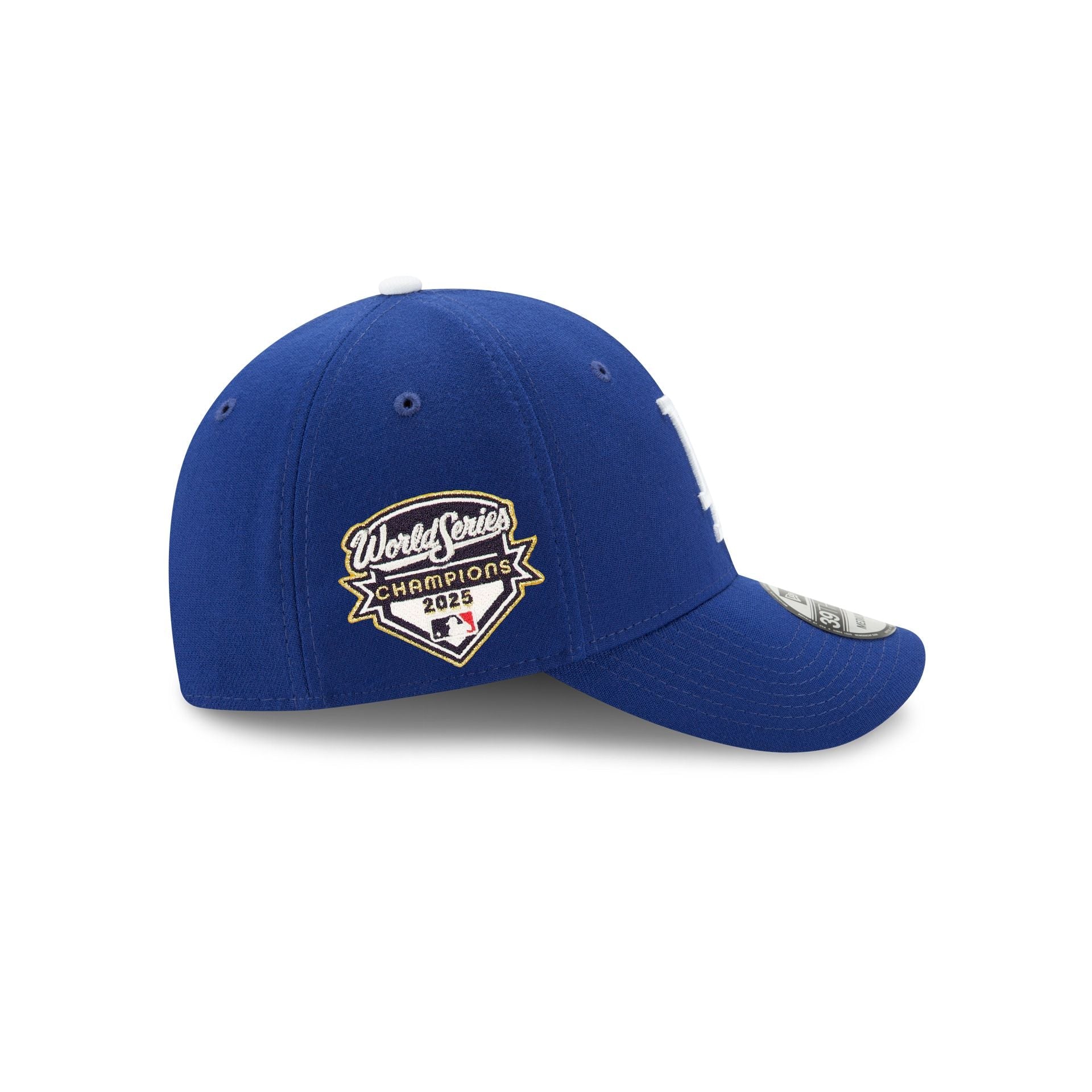 Los Angeles Dodgers 2025 World Series Champions Side Patch 39THIRTY Stretch Fit Hat