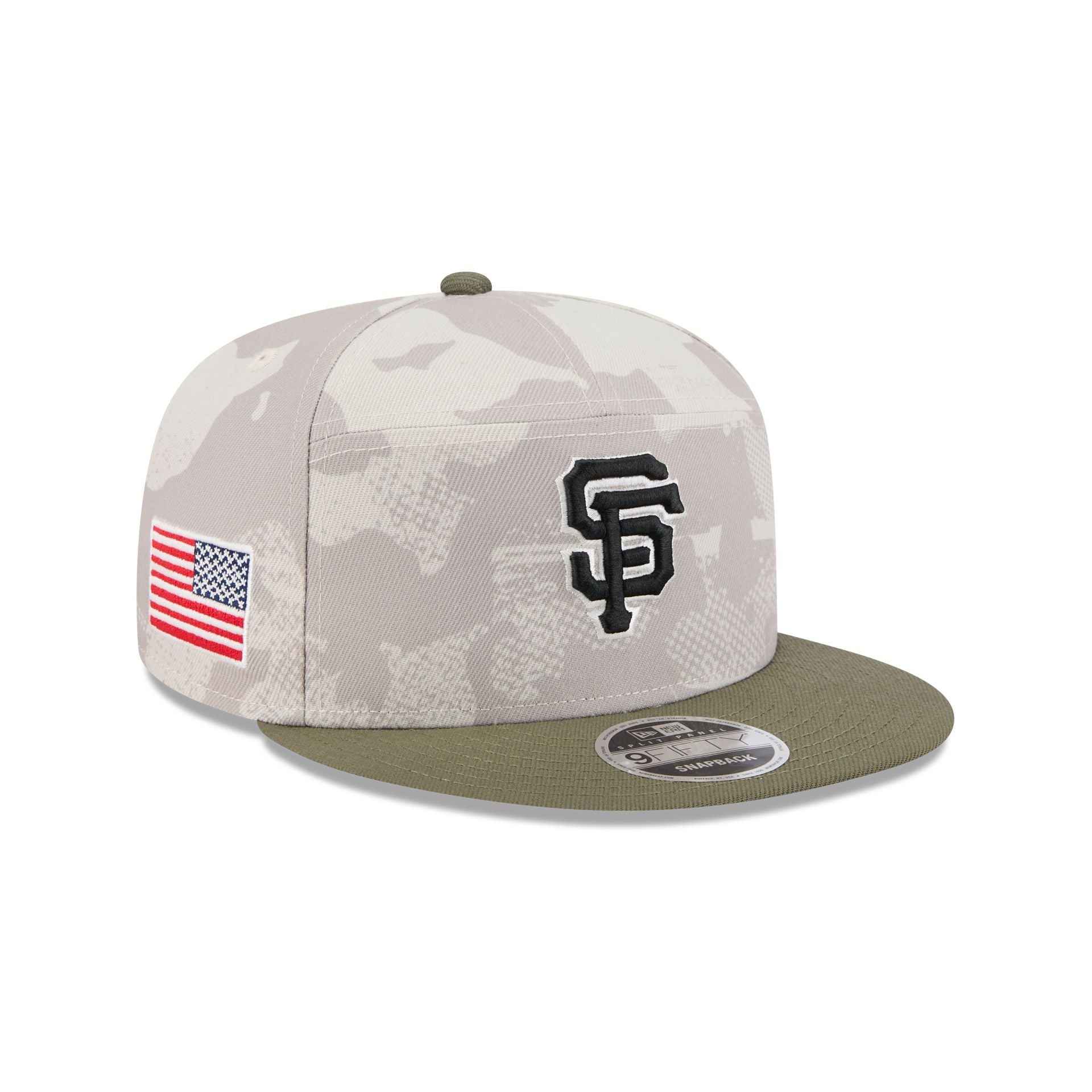 San Francisco Giants Armed Forces Day 2025 Split Panel 9FIFTY Snapback Hat