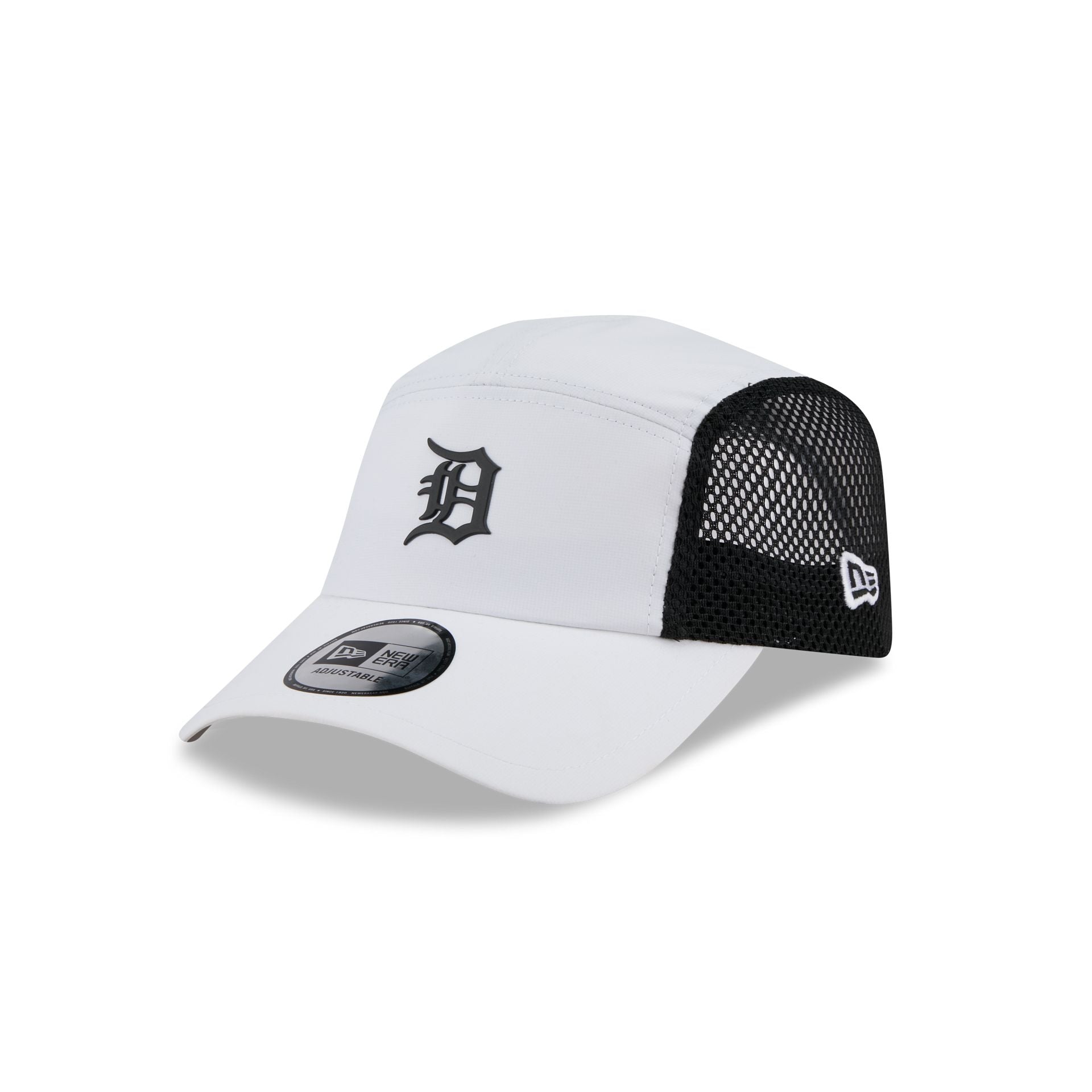 Detroit Tigers White Poly Runner Adjustable Hat