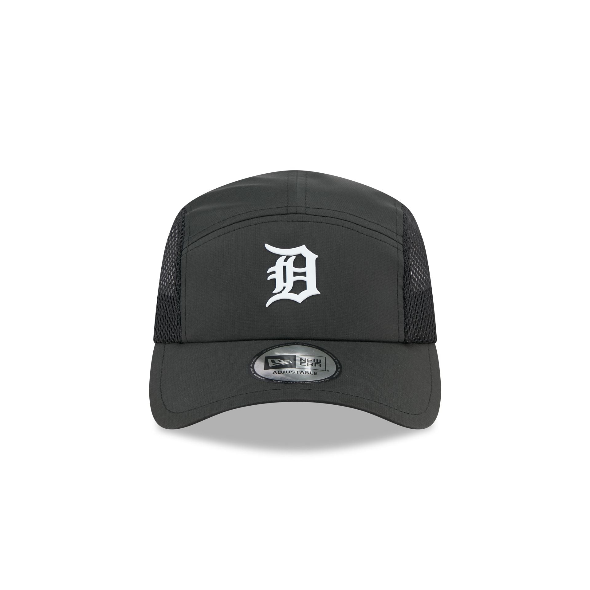Detroit Tigers Black Poly Runner Adjustable Hat