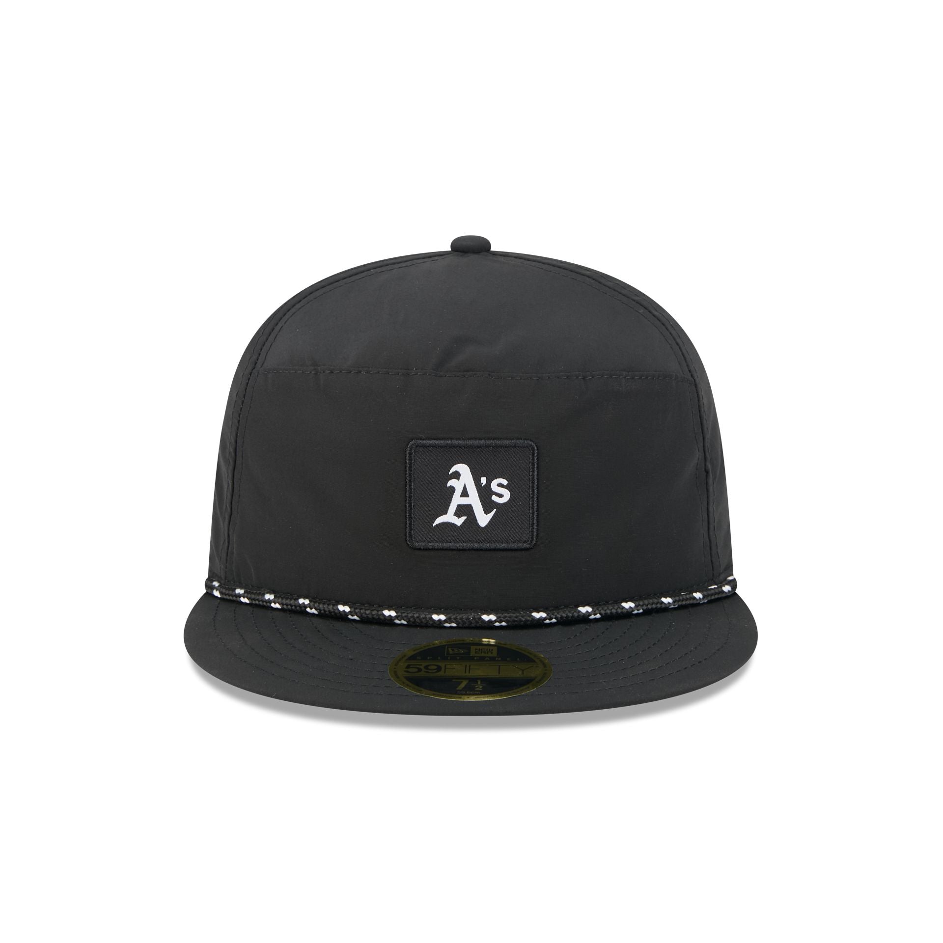 Oakland Athletics Black Poly Rope Split Panel 59FIFTY Fitted Hat