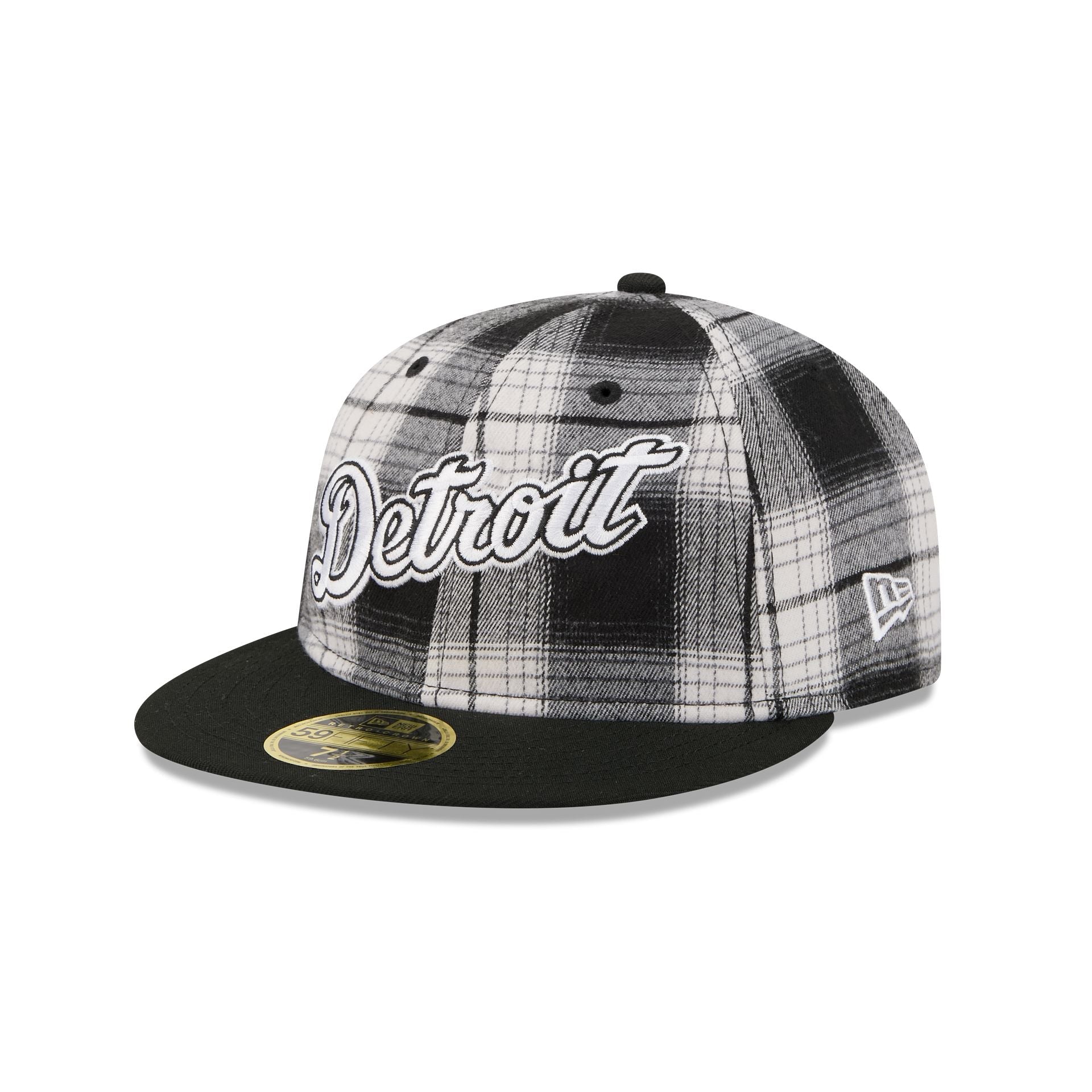 Detroit Tigers Grunge Plaid Retro Crown 59FIFTY Fitted Hat