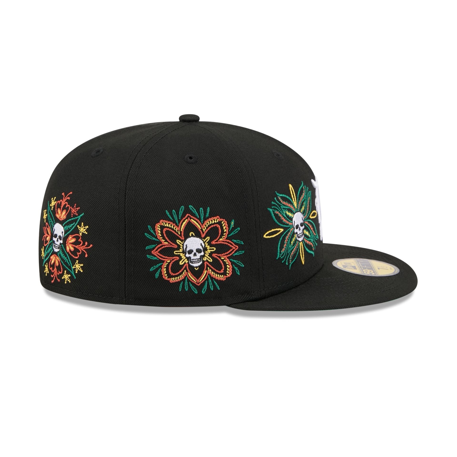 Detroit Tigers Day of the Dead Skull & Flowers 59FIFTY Fitted Hat