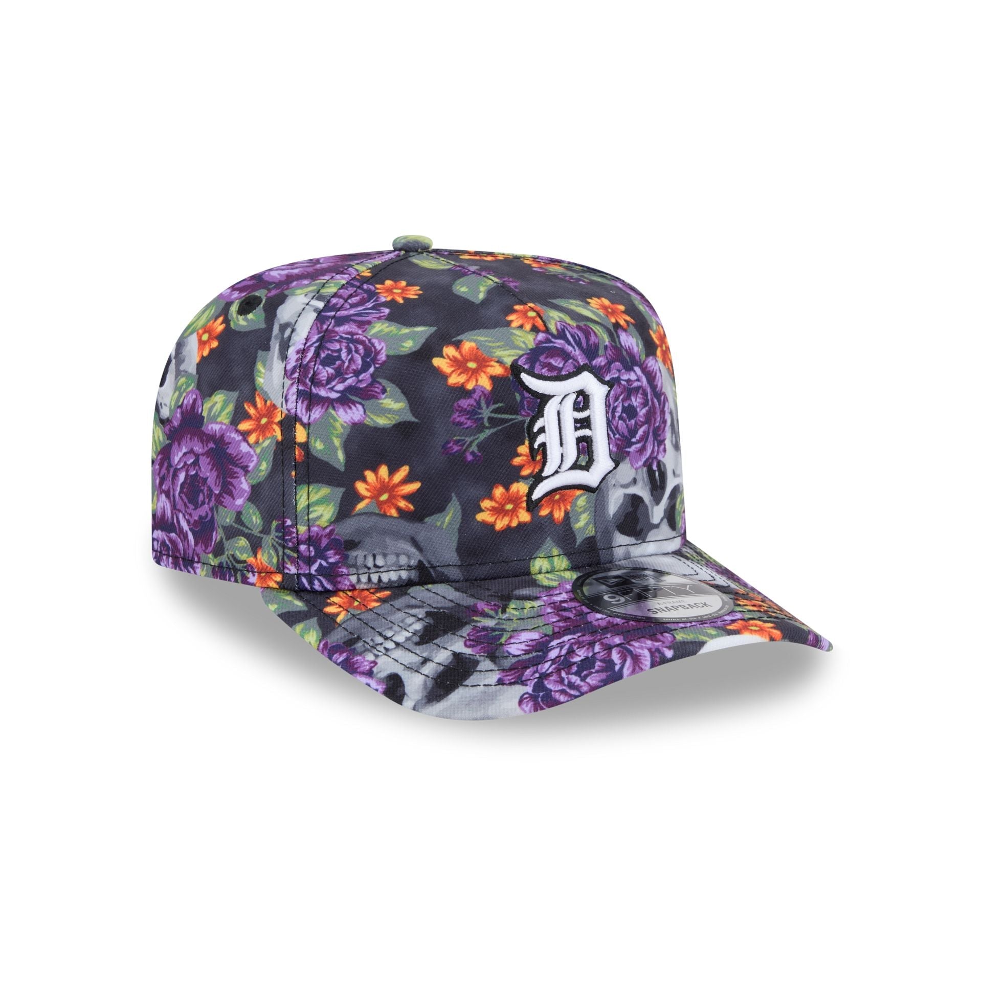 Detroit Tigers Day of the Dead Skull & Roses 9FIFTY A-Frame Snapback
