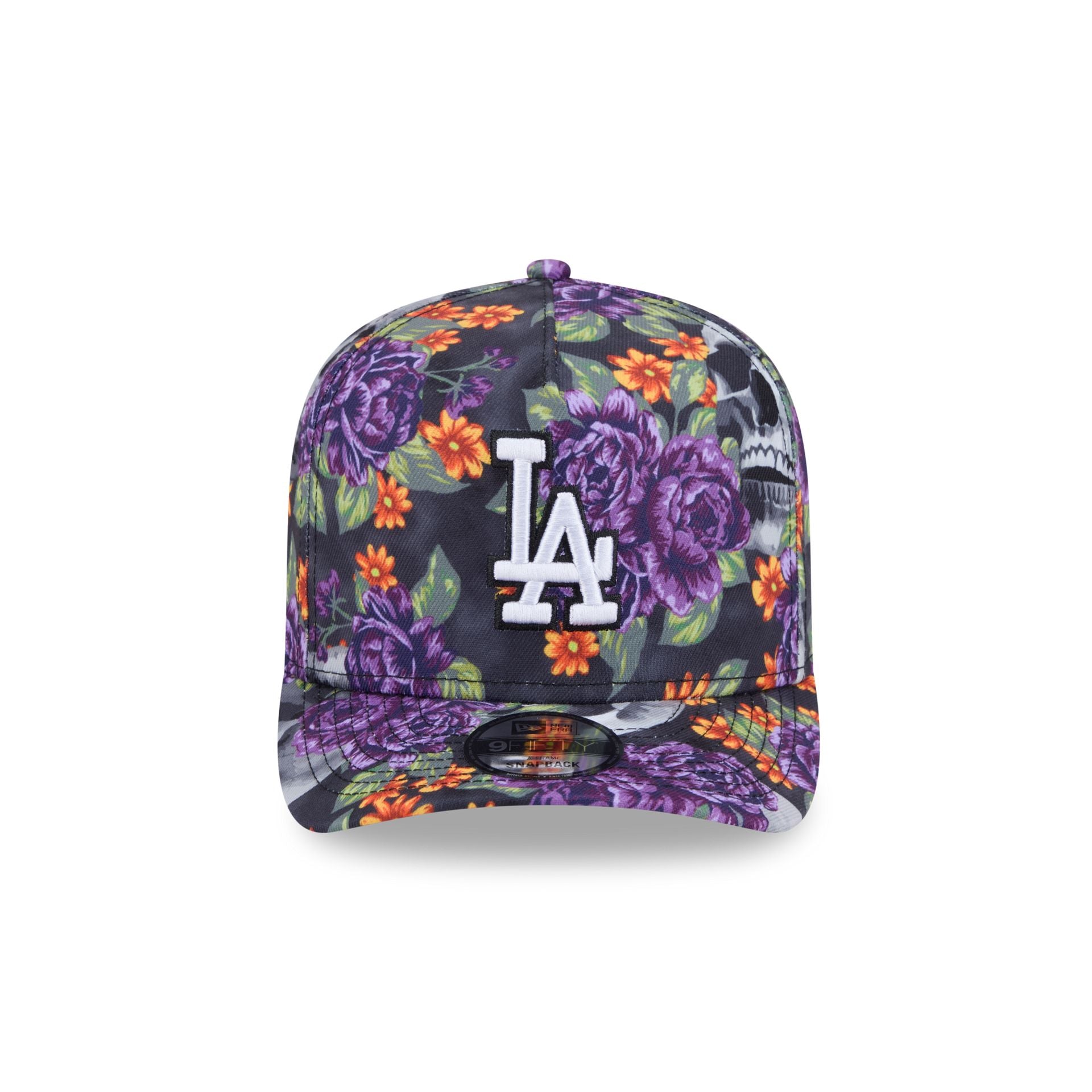 Los Angeles Dodgers Day of the Dead Skull & Roses 9FIFTY A-Frame Snapback
