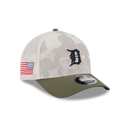 Detroit Tigers Armed Forces Day 2025 9FORTY M-Crown A-Frame Trucker Hat