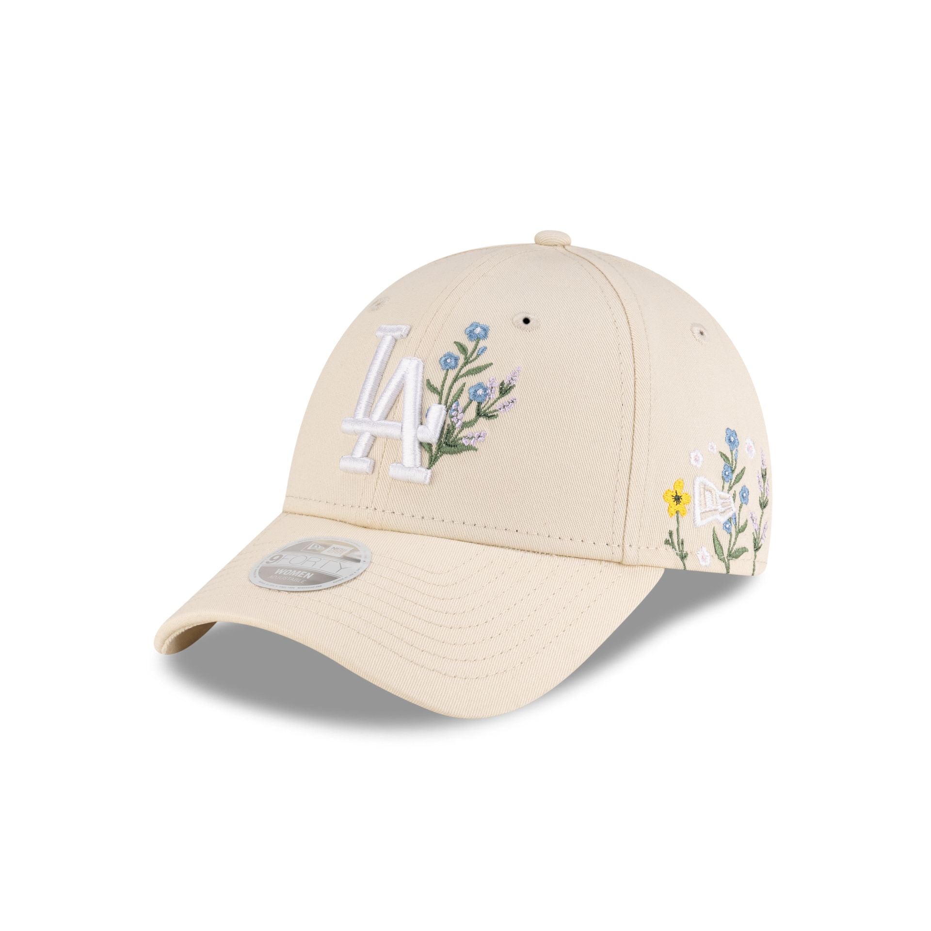 Los Angeles Dodgers Floral Icon Cream Women's 9FORTY Adjustable Hat