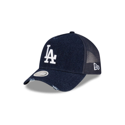 Los Angeles Dodgers Denim Navy Women's 9FORTY A-Frame Trucker Hat