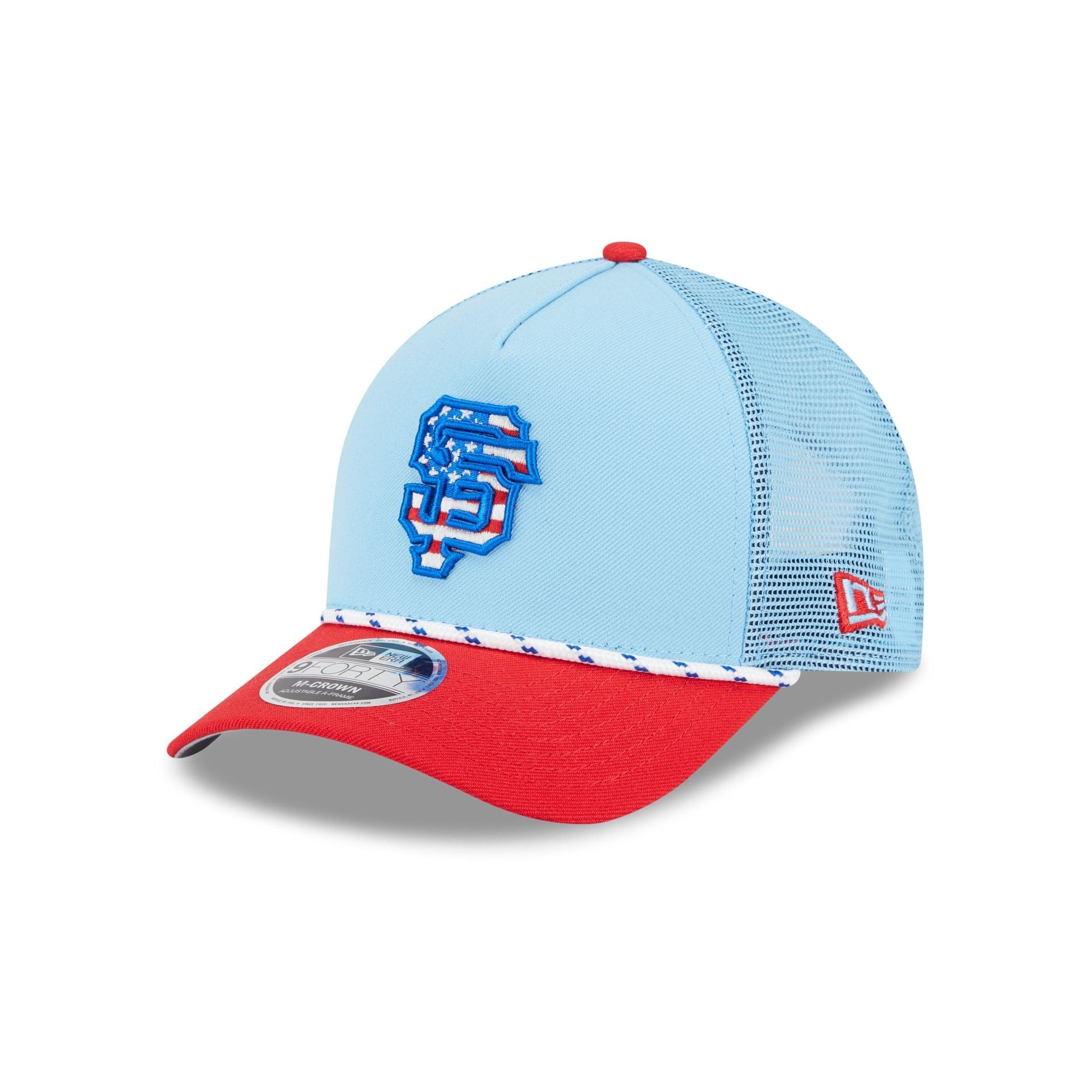 San Francisco Giants Independence Day 2025 9FORTY M-Crown A-Frame Trucker Hat