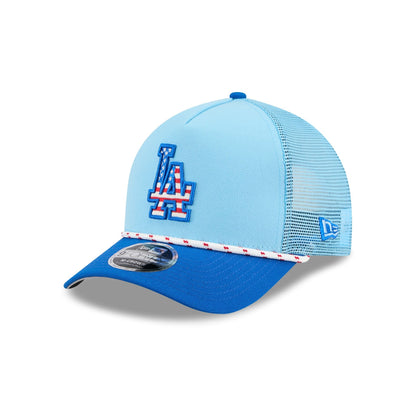 Los Angeles Dodgers Independence Day 2025 9FORTY M-Crown A-Frame Trucker Hat