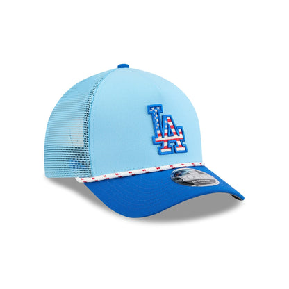 Los Angeles Dodgers Independence Day 2025 9FORTY M-Crown A-Frame Trucker Hat
