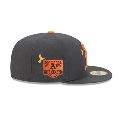 Athletics Day of the Dead Graphite 59FIFTY Fitted Hat