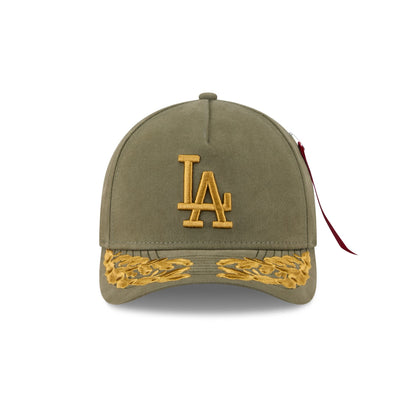 Alpha Industries x Los Angeles Dodgers Olive Green 9FORTY M-Crown A-Frame Snapback Hat