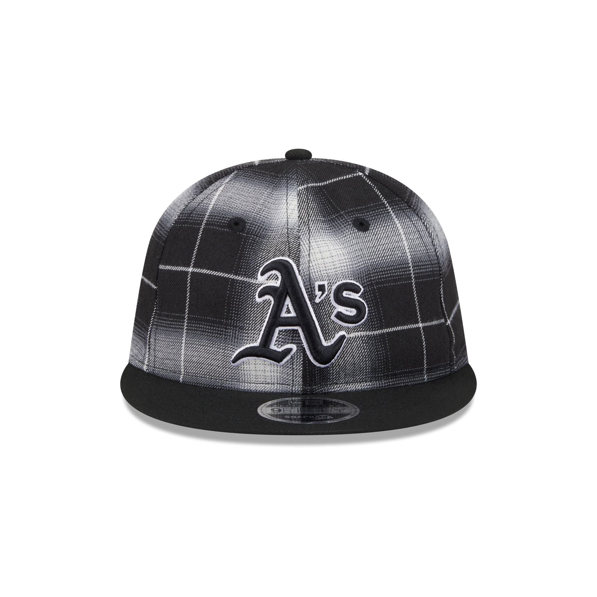 Athletics Black and White Plaid Retro Crown 9FIFTY Snapback Hat