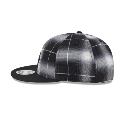 Los Angeles Dodgers Black and White Plaid Retro Crown 9FIFTY Snapback Hat