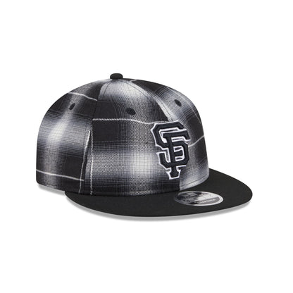 San Francisco Giants Black and White Plaid Retro Crown 9FIFTY Snapback Hat