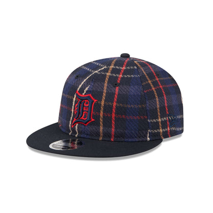 Detroit Tigers Grunge Plaid Retro Crown 9FIFTY Adjustable Hat