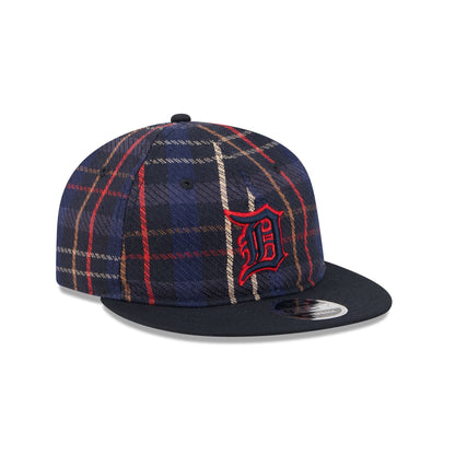 Detroit Tigers Grunge Plaid Retro Crown 9FIFTY Adjustable Hat