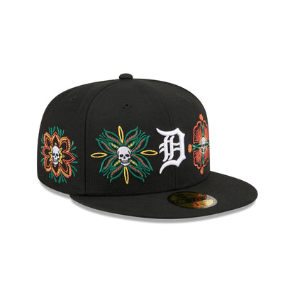Detroit Tigers Day of the Dead Skull & Flowers 59FIFTY Fitted Hat