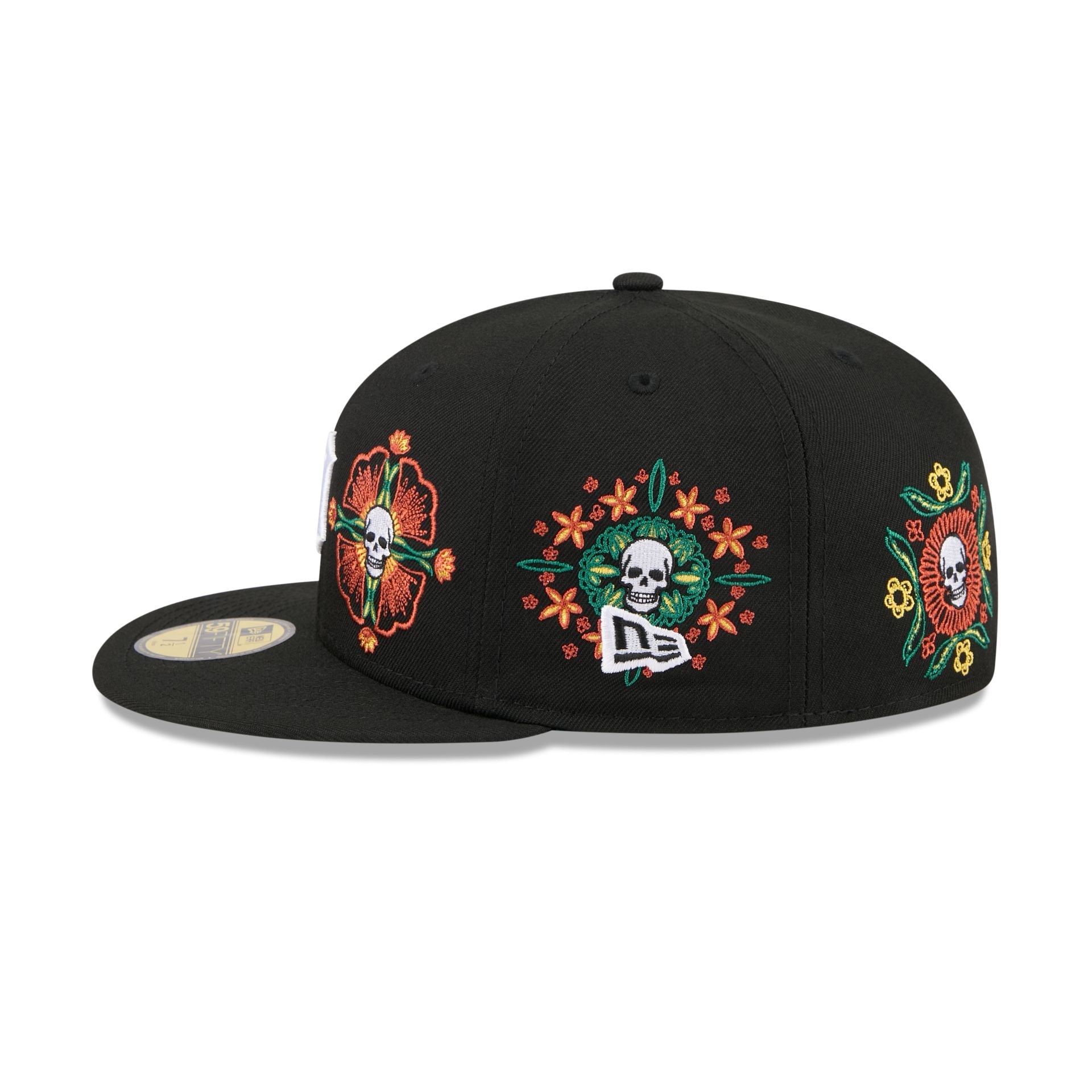 Detroit Tigers Day of the Dead Skull & Flowers 59FIFTY Fitted Hat