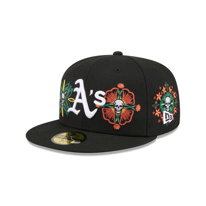 Athletics Day of the Dead Skull & Flowers 59FIFTY Fitted Hat