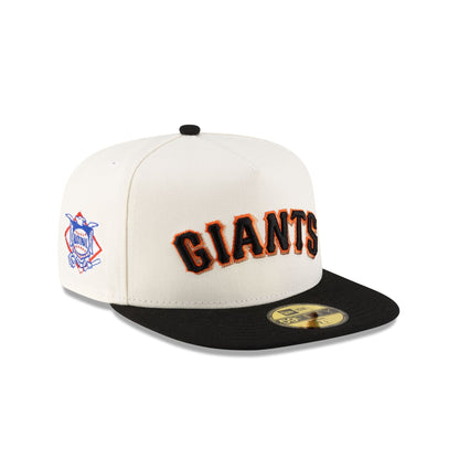 Just Caps League Sidepatch Chrome White San Francisco Giants 59FIFTY A-Frame Fitted Hat