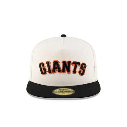 Just Caps League Sidepatch Chrome White San Francisco Giants 59FIFTY A-Frame Fitted Hat