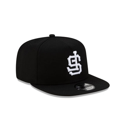San Francisco Giants Upside Down Logo Black 9FIFTY A-Frame Snapback Hat